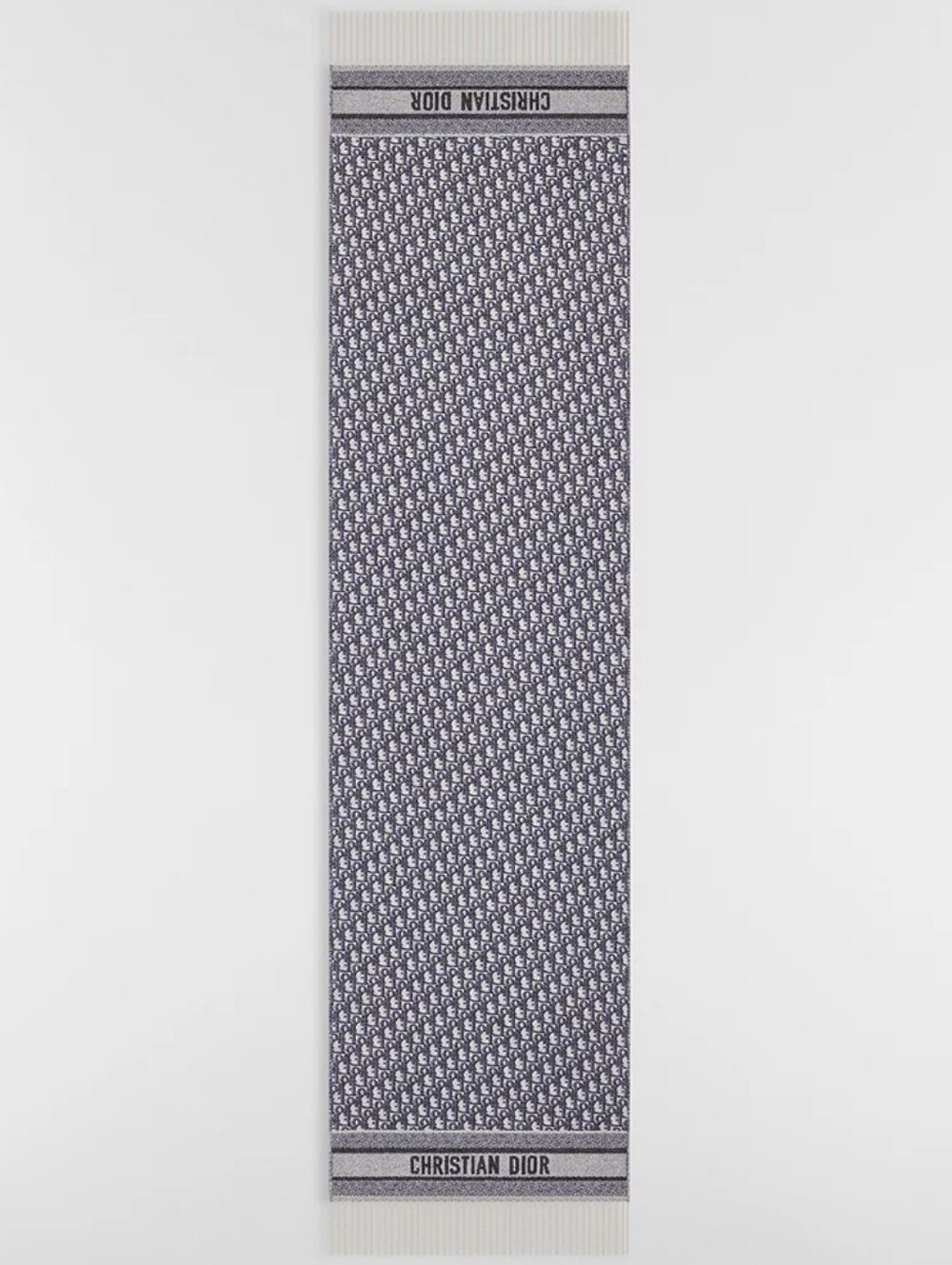 NEW ✨ DIOR ✨🩶 100% Cashmere Reversible Gray Large Fringed Scarf Shawl Wrap 🩶 - Picture 5 of 15